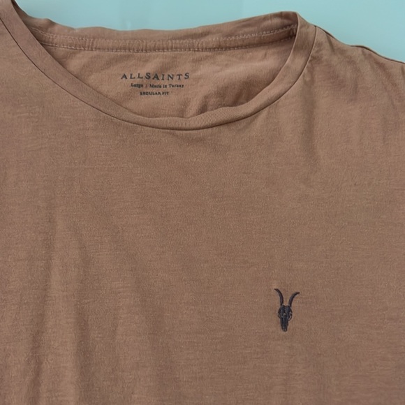 AllSaints Brace Tonic Slim Fit Cotton T-Shirt | Size: Large, Color: CORD BROWN - Picture 8 of 8